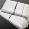 Men's Shawl Men's Woolen Shawl Pure Wool White Cream Color - Image 2