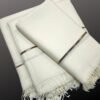 Men's Shawl Men's Woolen Shawl Pure Wool White Cream Color - Image 3